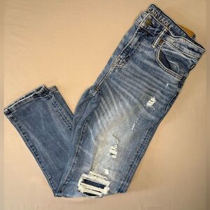 American Eagle Light Blue Denim Jeans Distressed